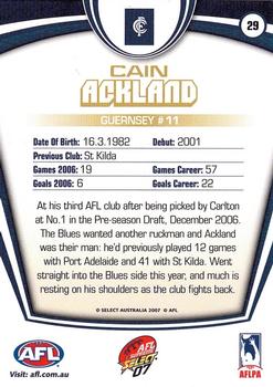 2007 Select AFL Supreme #29 Cain Ackland Back